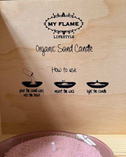 Organic Sand Candle ‘hip hip hooray’