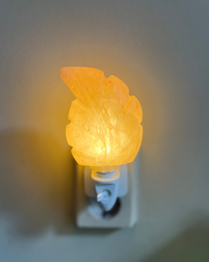 Salt stone night light leaf orange