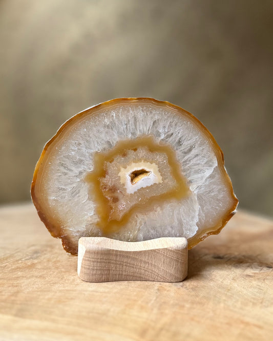 Agaatschijf + waxinelichthouder