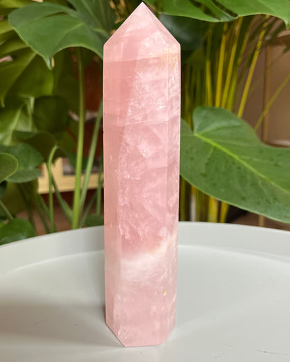 Rose quartz large tower