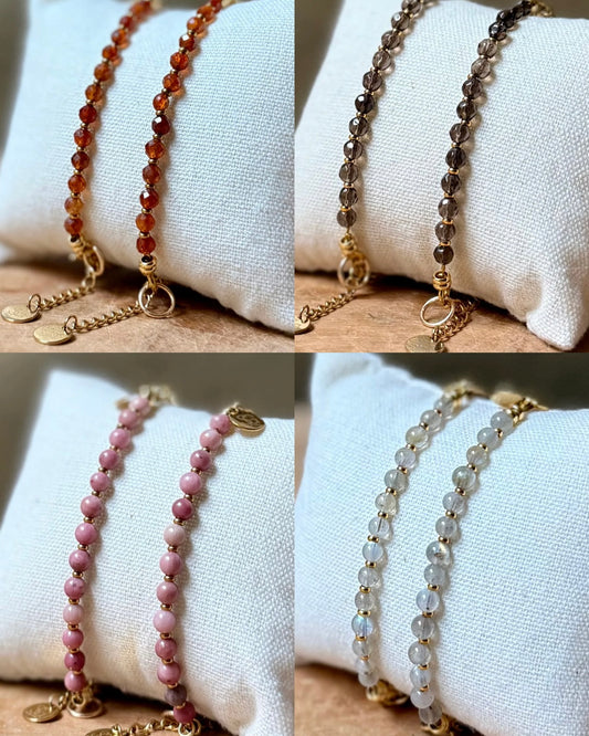 Edelsteen tussenstuk 4 mm armband Solid Gold