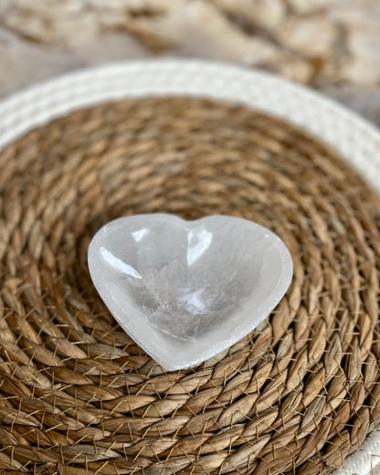 Selenite heart bowl small