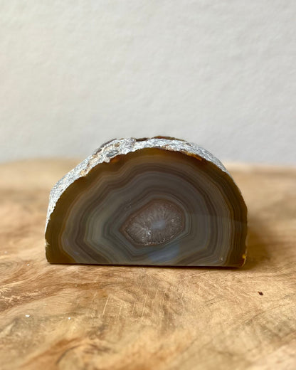 Agate geode tea light holder