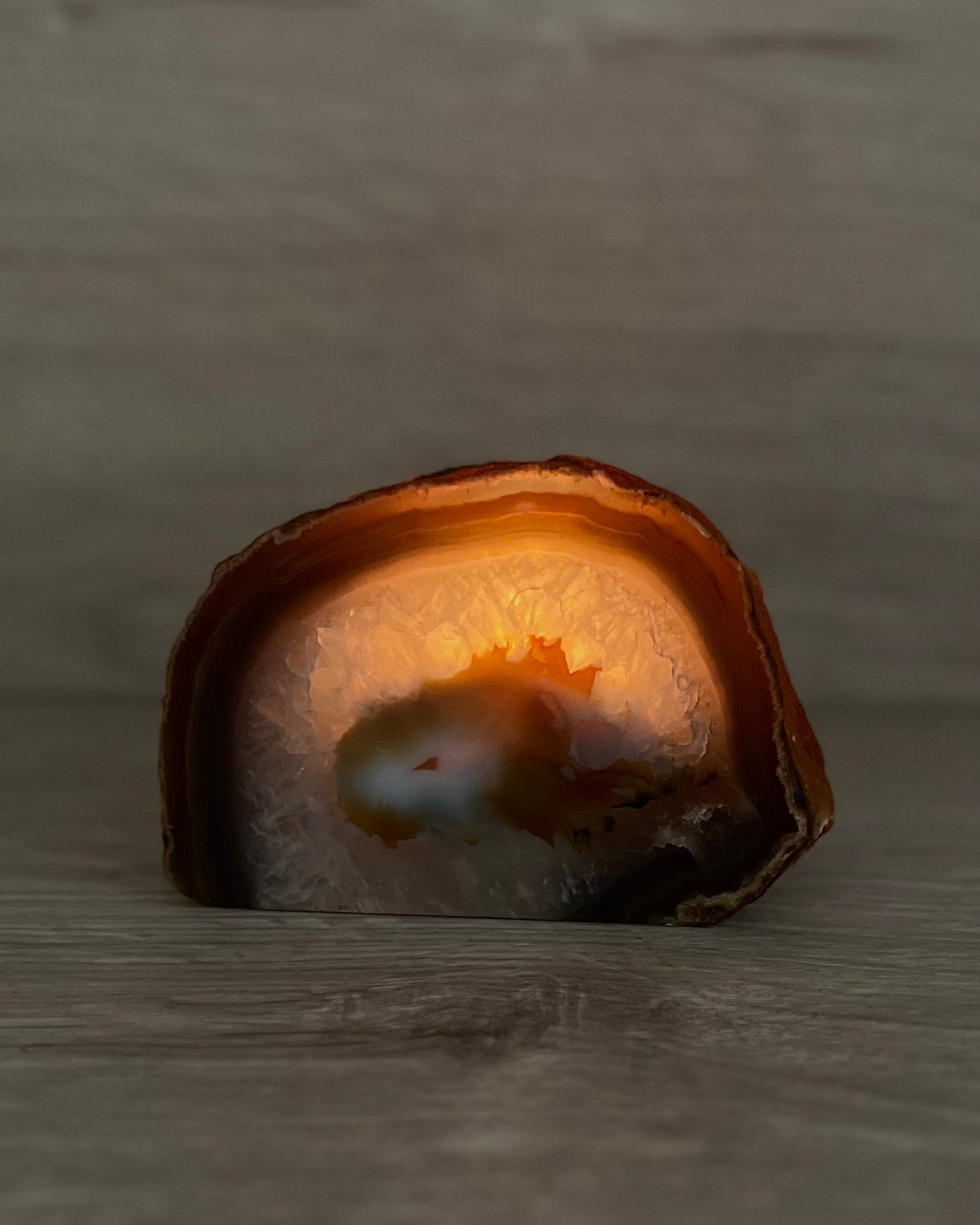 Agate geode tea light holder