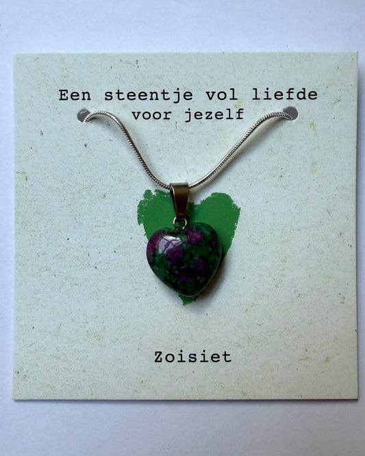 Ketting Steentje vol liefde voor jezelf - Zoisiet