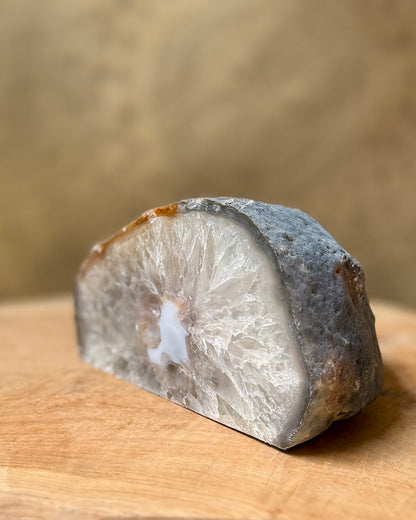 Agaat geode waxinelichthouder