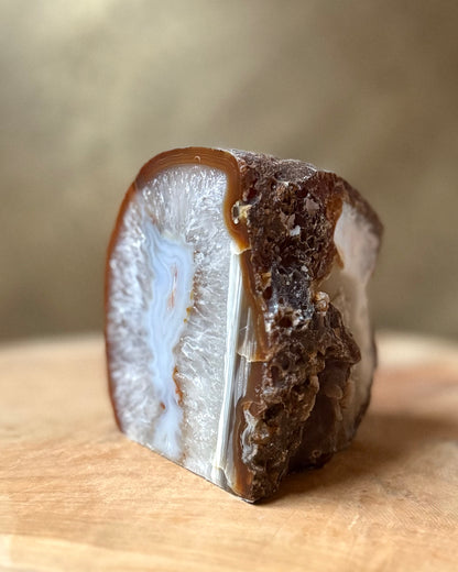 Agaat geode waxinelichthouder