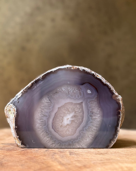 Agaat geode waxinelichthouder