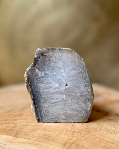 Agaat geode waxinelichthouder
