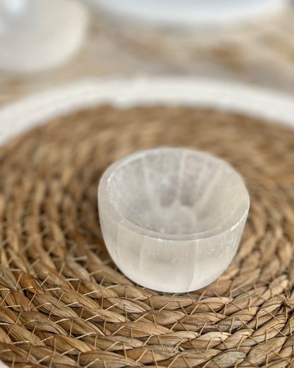 Selenite bowl round small