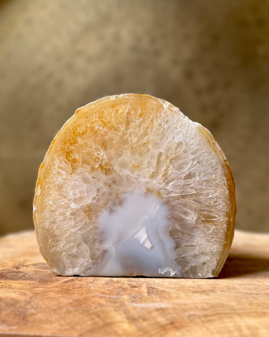 Agaat geode waxinelichthouder