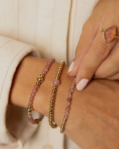 Aardbeienkwarts armband facet