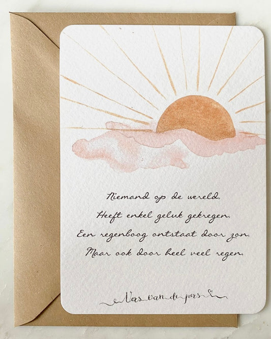 Greeting card Sun and rain