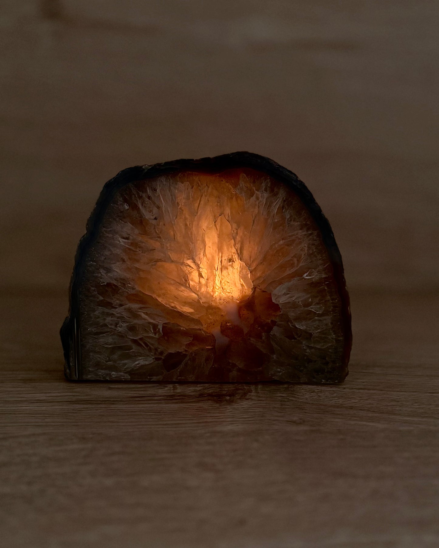 Agaat geode waxinelichthouder