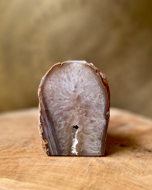 Agaat geode waxinelichthouder