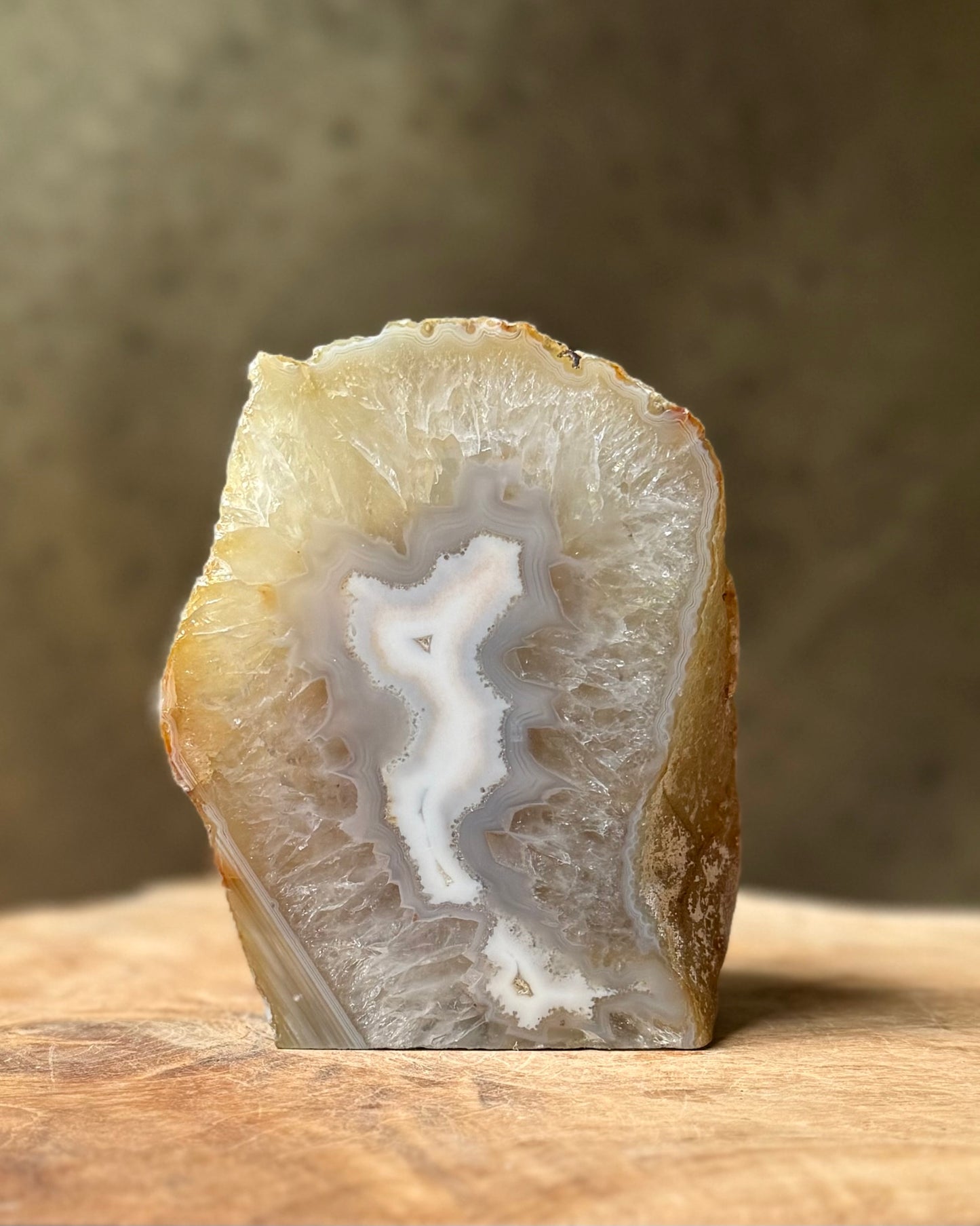 Agaat geode waxinelichthouder
