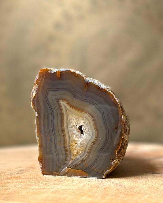 Agaat geode waxinelichthouder