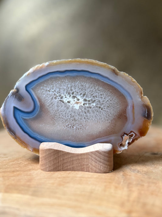 Agaatschijf + waxinelichthouder