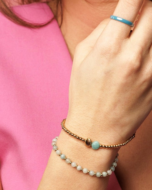 Amazoniet schelp armband