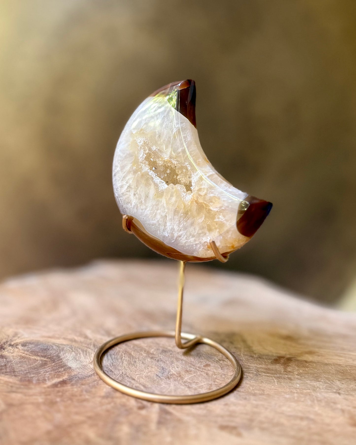 Agaat maan op standaard