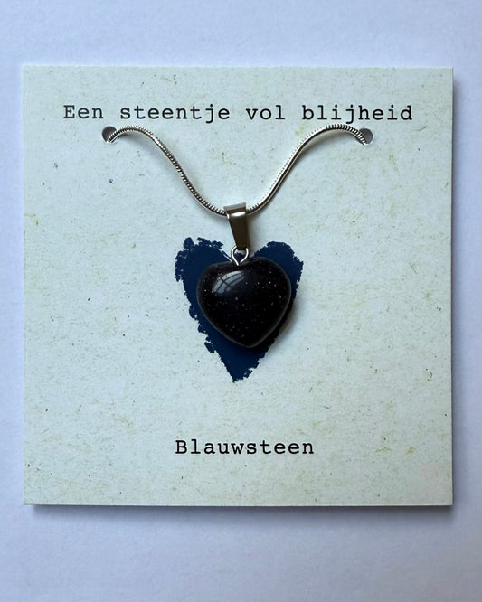 Ketting Steentje vol blijheid -  Blauwsteen