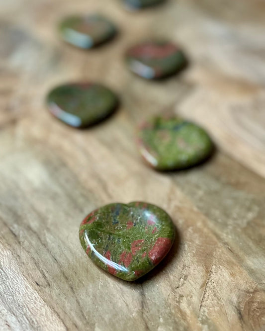 Worry Stone Unakite heart