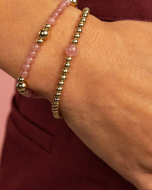 Aardbeienkwarts armband goud