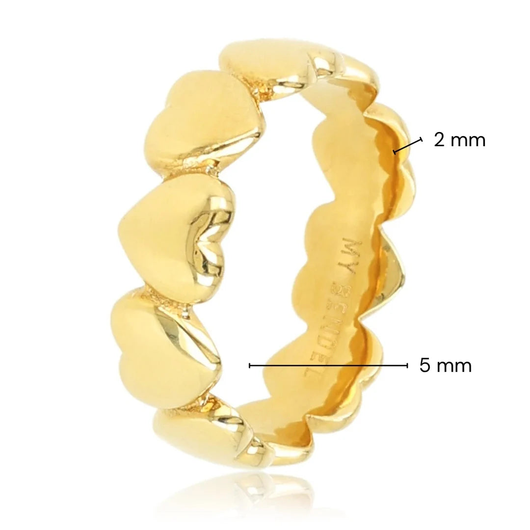 Ring hartjes goud