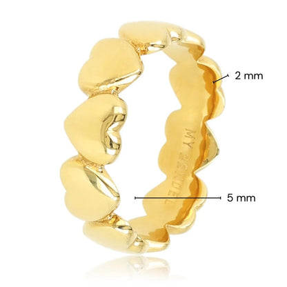 Ring hartjes goud