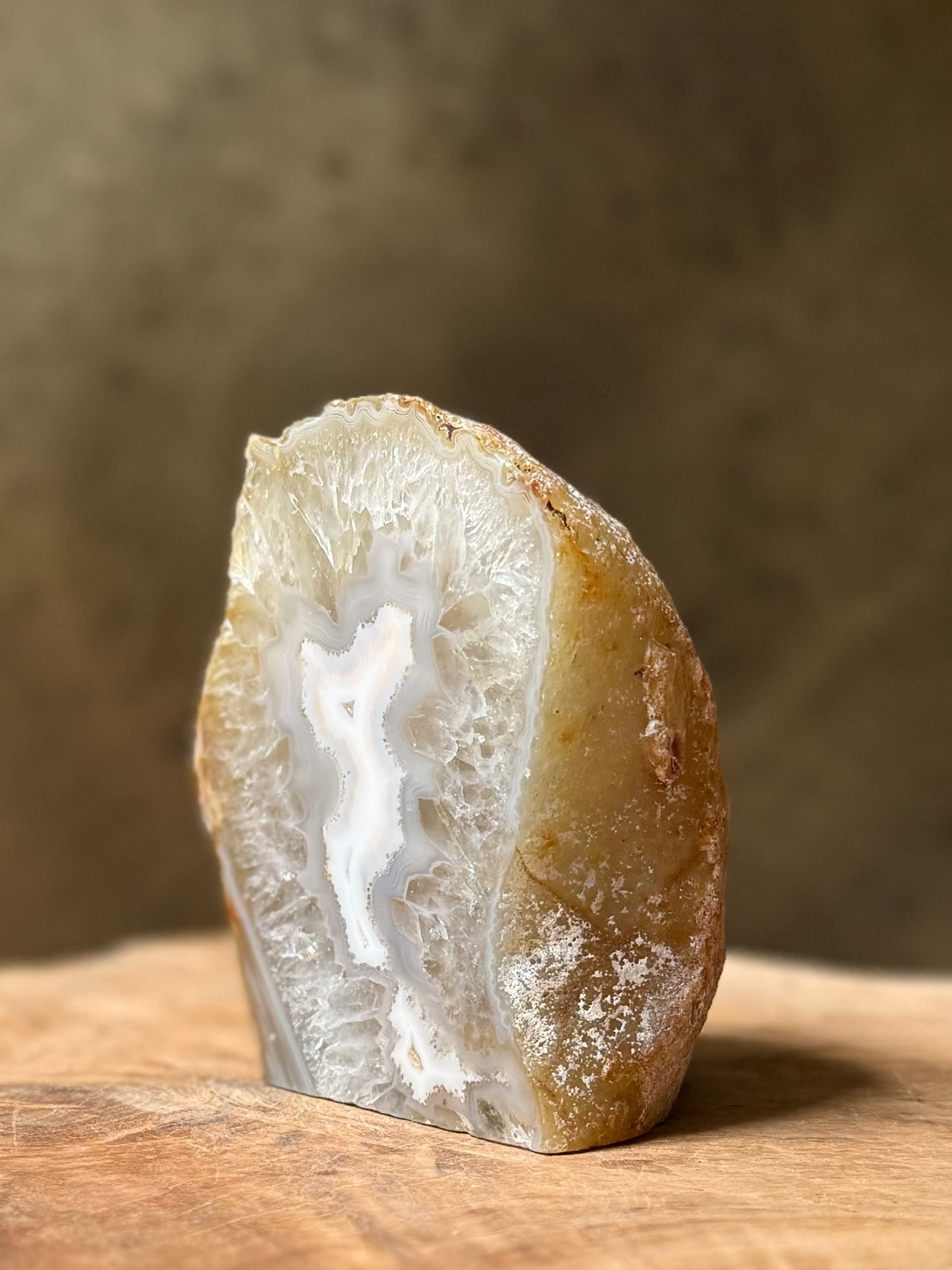 Agaat geode waxinelichthouder