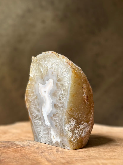 Agaat geode waxinelichthouder