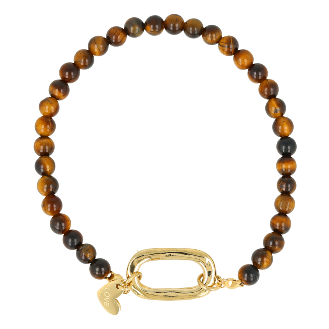 Tijgeroog armband goud