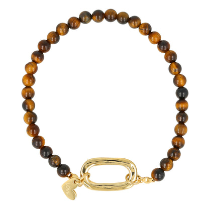 Tijgeroog armband goud