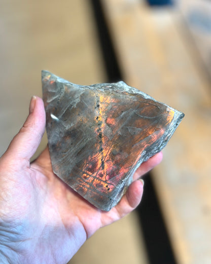 Orange Labradorite 1 side polished