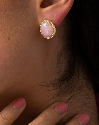 Rozekwarts oorstekers vintage