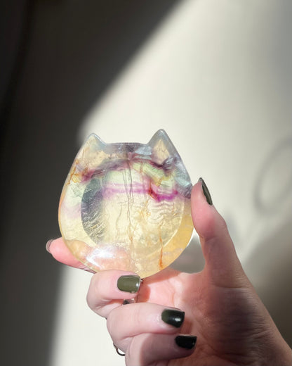 Rainbow Fluorite Cat Bowl