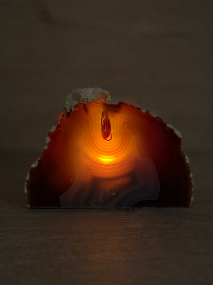 Agaat geode waxinelichthouder