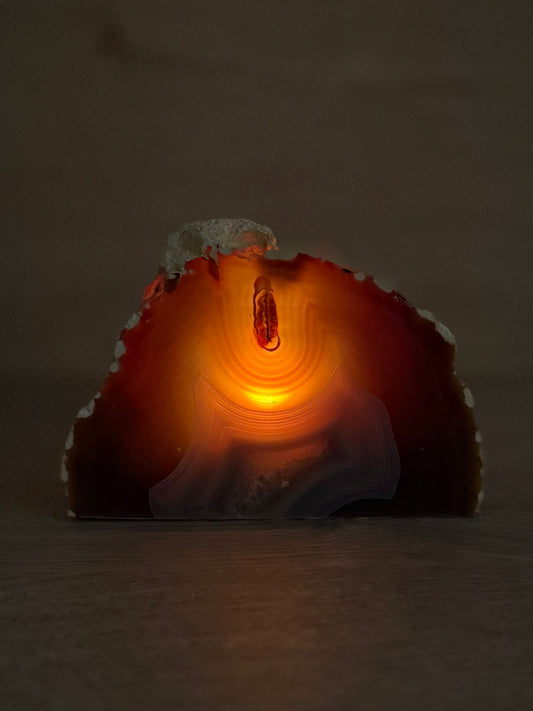 Agaat geode waxinelichthouder