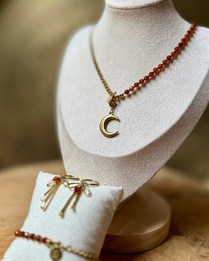 Edelsteen tussenstuk ketting Solid Gold