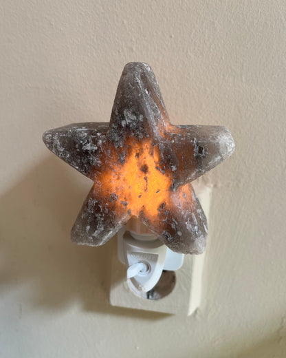 Salt stone night light star gray