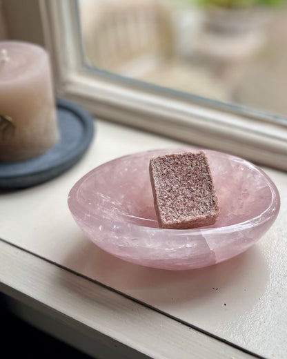 Rose quartz bowl