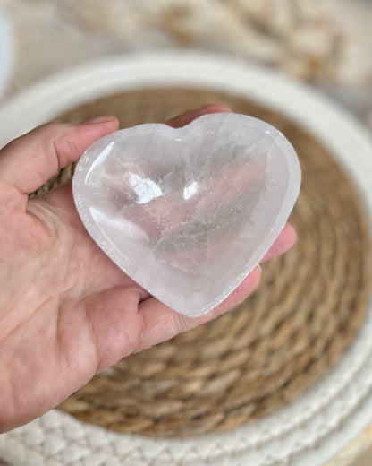 Selenite heart bowl small