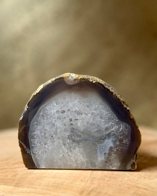Agaat geode waxinelichthouder