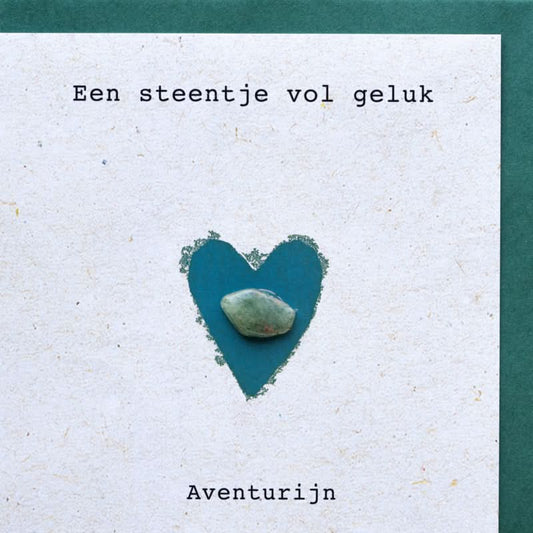 Wenskaart steentje vol geluk