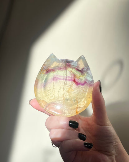 Rainbow Fluorite Cat Bowl