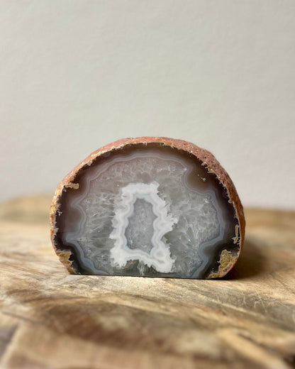 Agate geode tea light holder