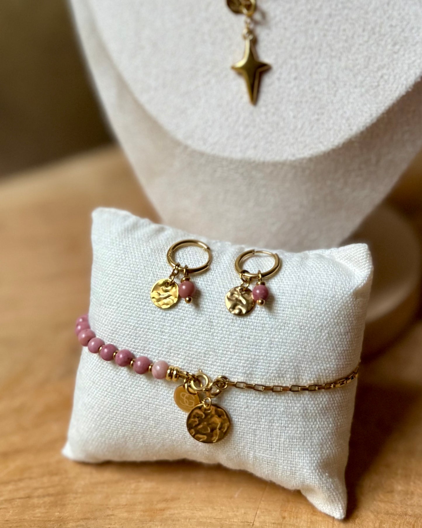 Coin Oorbellen Rhodoniet