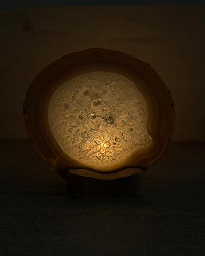 Agaatschijf + waxinelichthouder