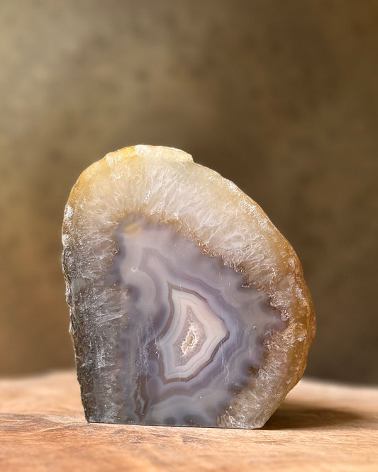 Agaat geode waxinelichthouder
