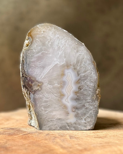 Agaat geode waxinelichthouder